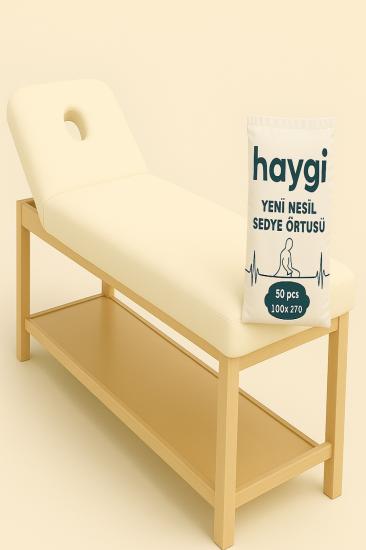 Beyaz Renkli Masaj Yatağı Örtüsü 50 Adet 100x270 Cm