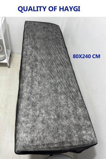 Disposable Double Elastic Thick Black Color Stretcher Cover 50 Pieces 80x240 Cm