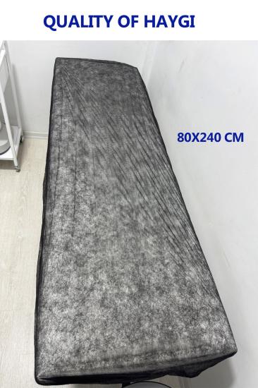Disposable Double Elastic Thick Black Color Stretcher Cover 50 Pieces 80x240 Cm